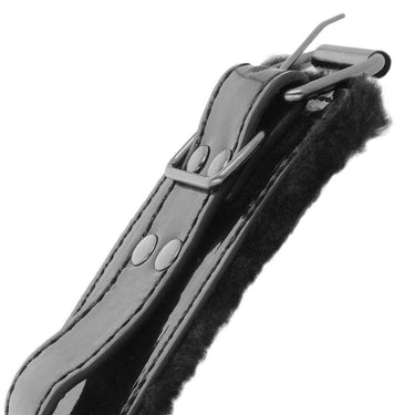 Polsini Eleganti in Pelle PVC Regolabili Nero per BDSM e Fetish